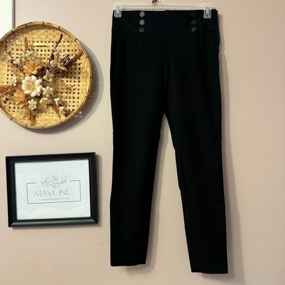 Zara Pullon High Midrise Black Skinny Pants Womens Size  L - Picture 1 of 5